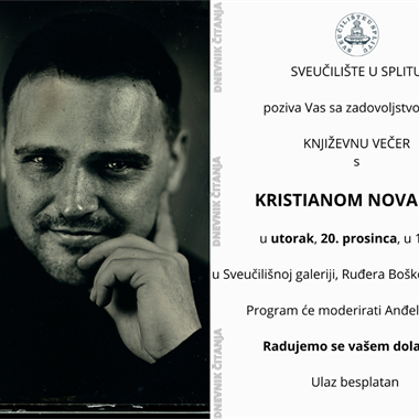 Literary evening with Kristian Novak at the University Gallery